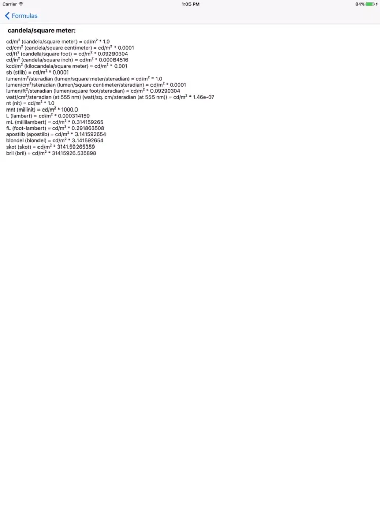 Luminance converter iPad 應用截圖