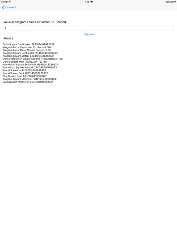 Moment of inertia converter iPad 应用截图