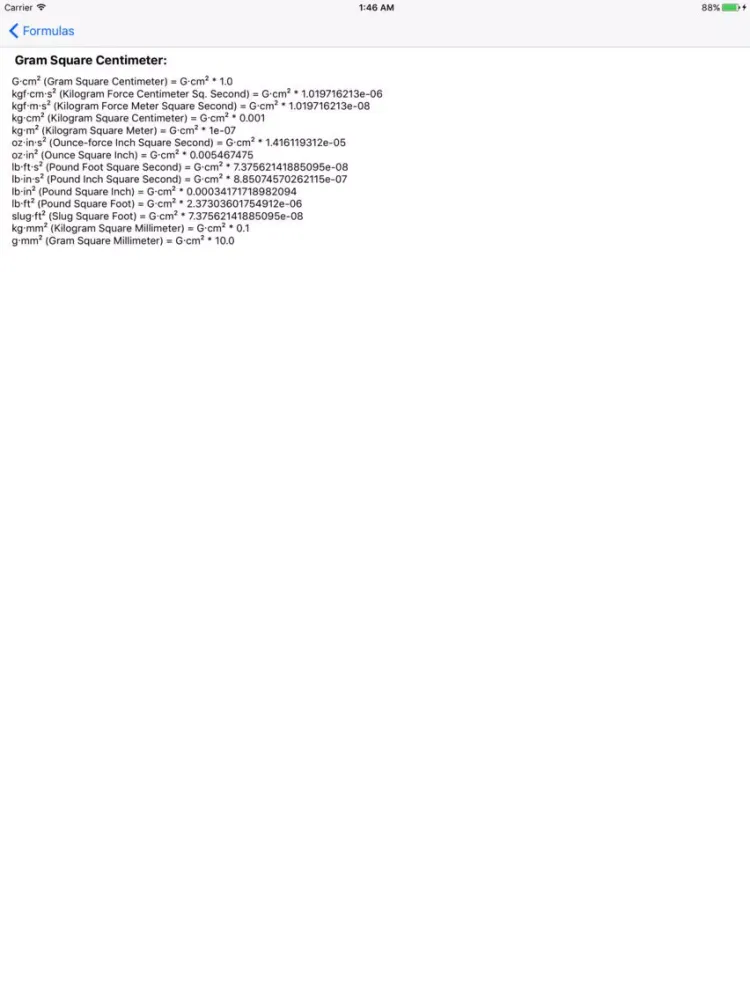 Moment of inertia converter iPad 应用截图