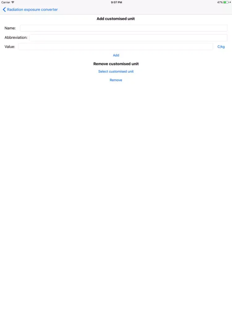 Radiation exposure converter iPad  Ekran Görüntüleri