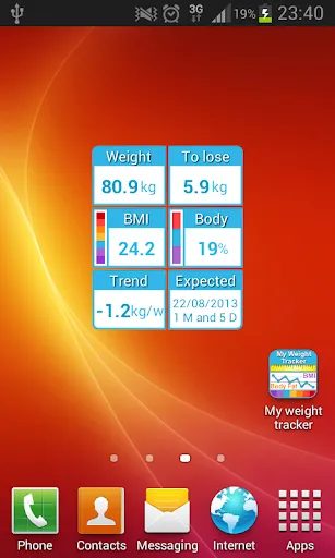 My weight tracker Screenshots