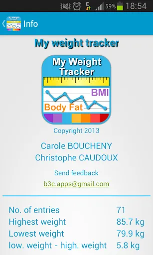 My weight tracker Screenshots