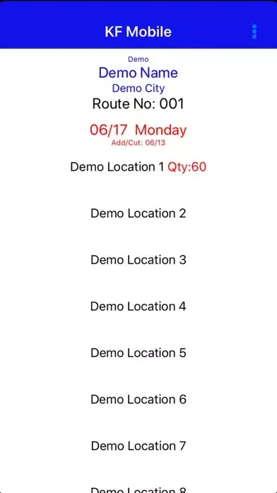Capturas de tela do KF Mobile Ordering