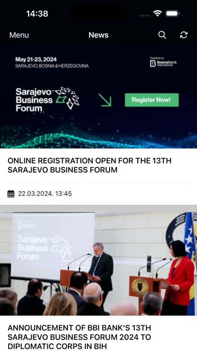 Скриншоты Sarajevo Business Forum
