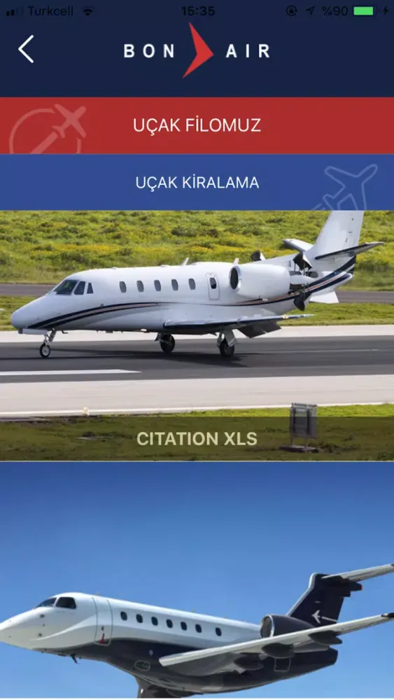 BonAir Havacılık Ekran Görüntüleri