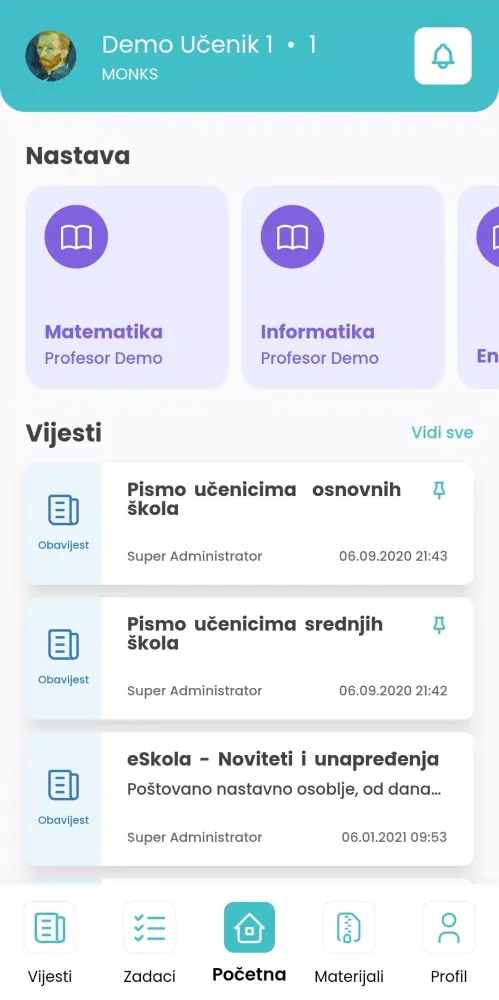 eŠkola Screenshots