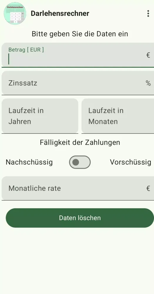 Darlehensrechner Kreditrechner 스크린샷