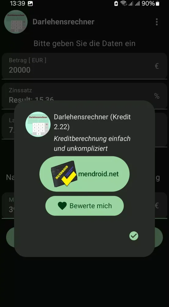 Darlehensrechner Kreditrechner 스크린샷