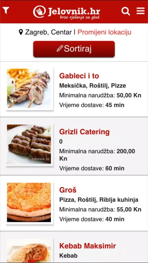 Jelovnik Ekran Görüntüleri
