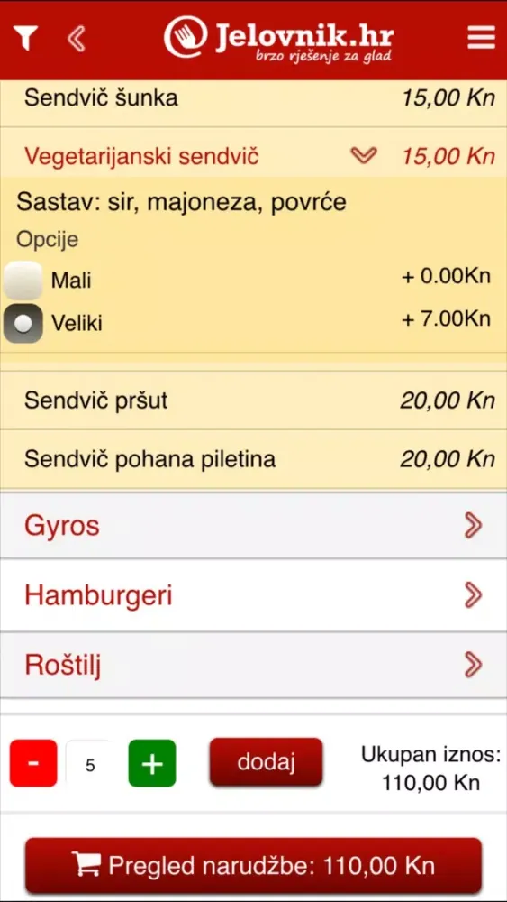 Jelovnik Ekran Görüntüleri