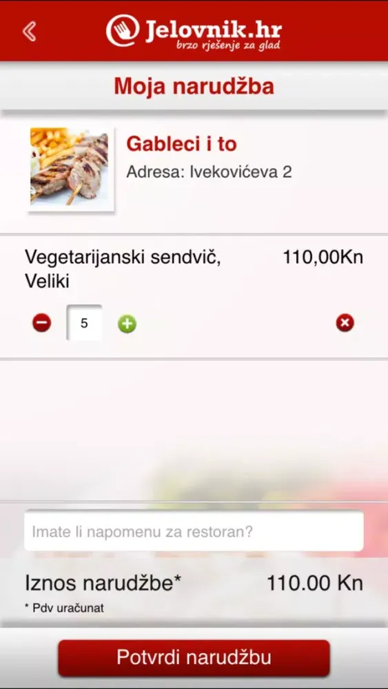 Jelovnik Ekran Görüntüleri