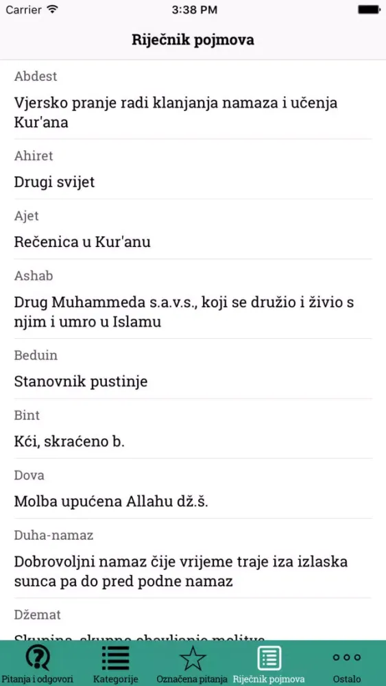 Tangkapan layar Pitanja i Odgovori