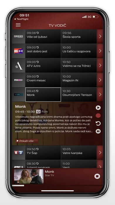 Capturas de tela do TV To Go