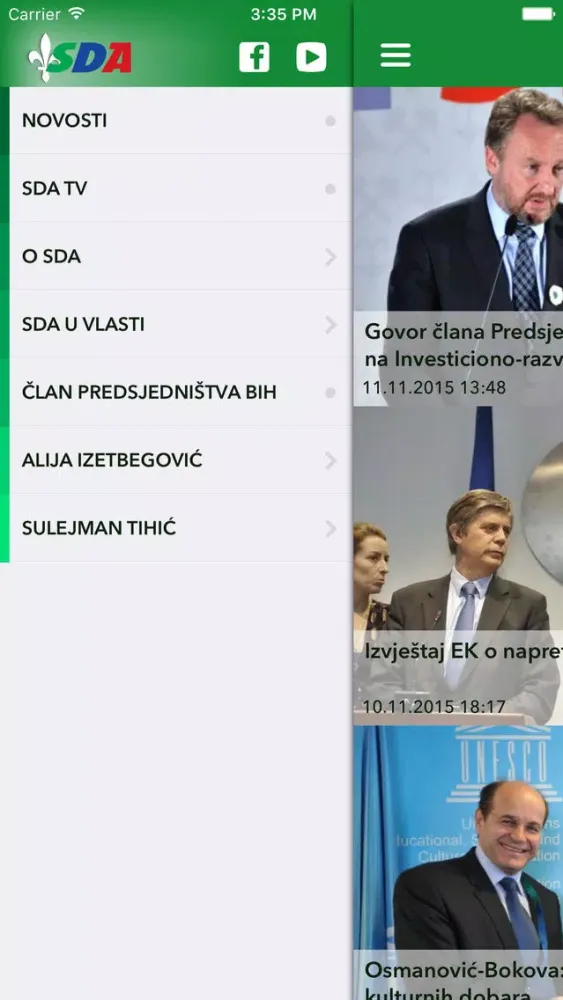 Ảnh chụp màn hình của SDA - Stranka demokratske akcije BiH