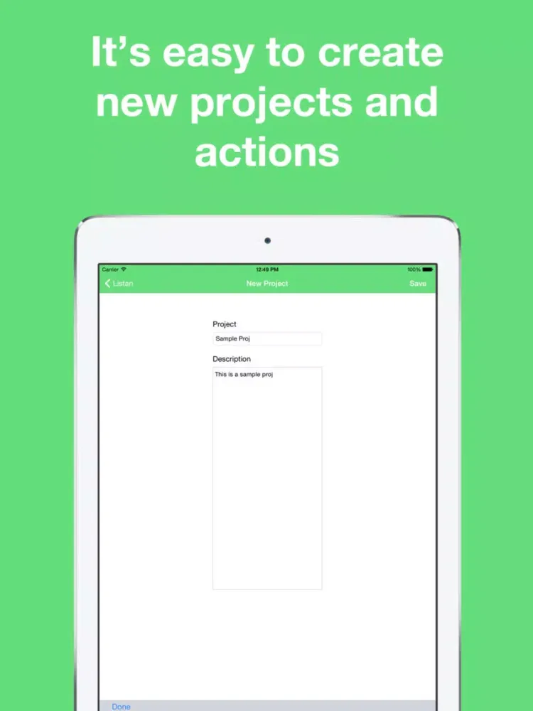Скриншоты Listan iPad 