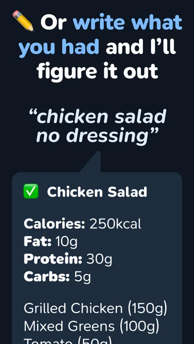 Capturas de tela do Food Tracker by Meals.Chat