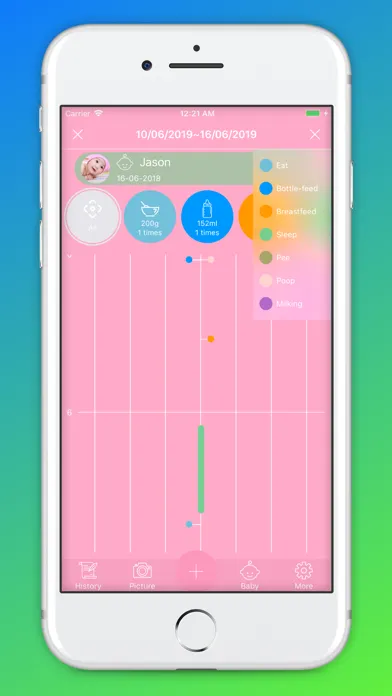 Capturas de pantalla de Baby Diary pumping