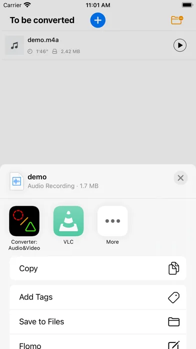Capturas de tela do Converter: Audio & Video