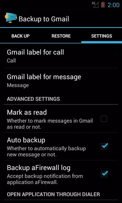 Backup to Gmail স্ক্রিনশট