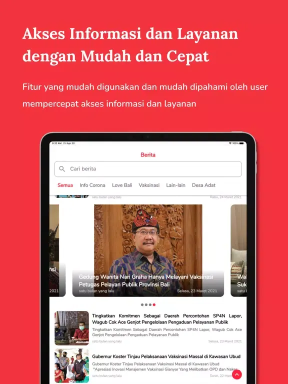 Bali Media Center iPad  स्क्रीनशॉट