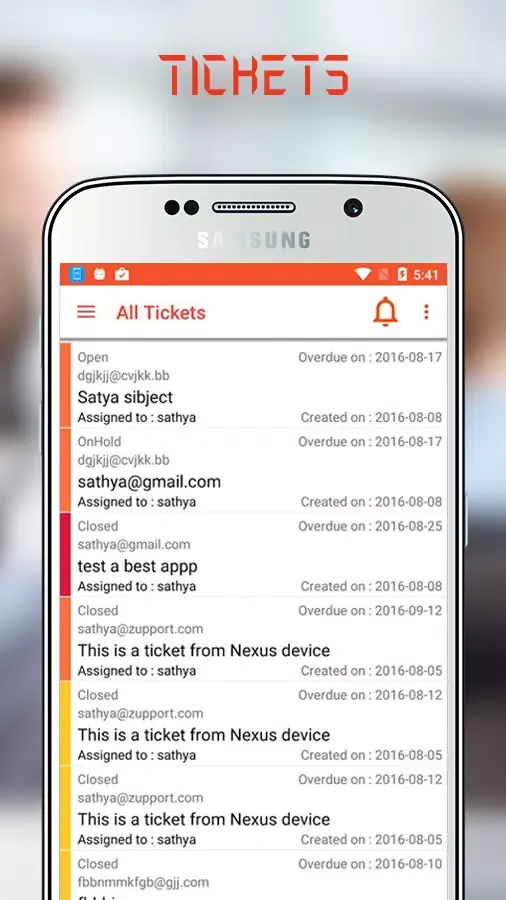 Ticket System Screenshots