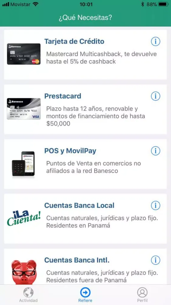 Banesco Refiere Screenshots