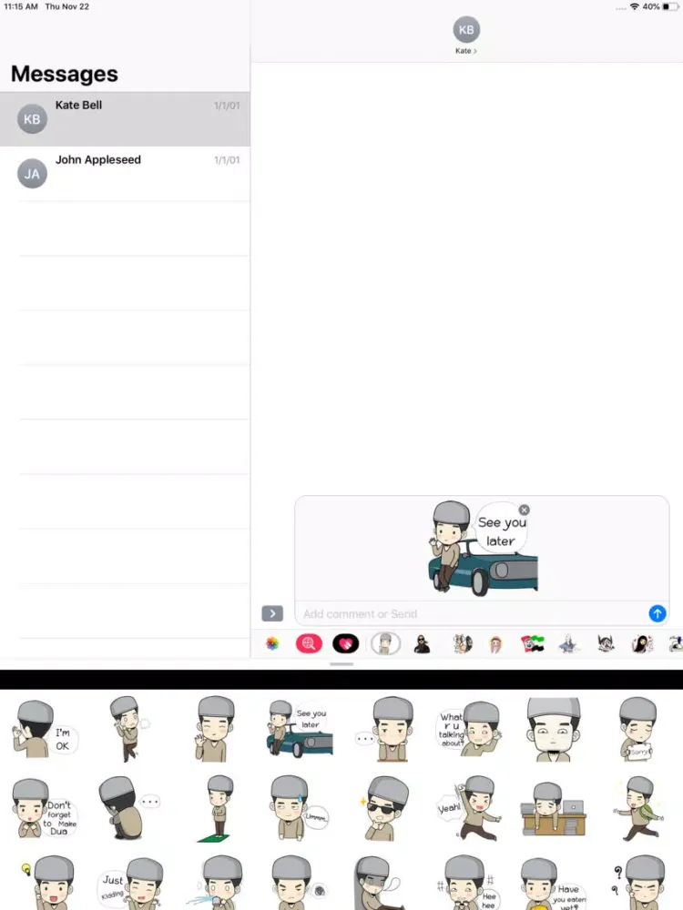 Ảnh chụp màn hình của Mr. Bang Muslim Man Sticker iPad 