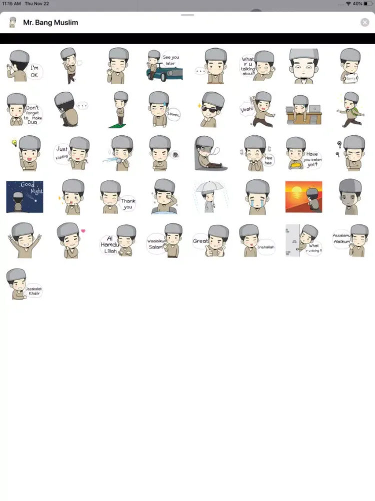 Ảnh chụp màn hình của Mr. Bang Muslim Man Sticker iPad 