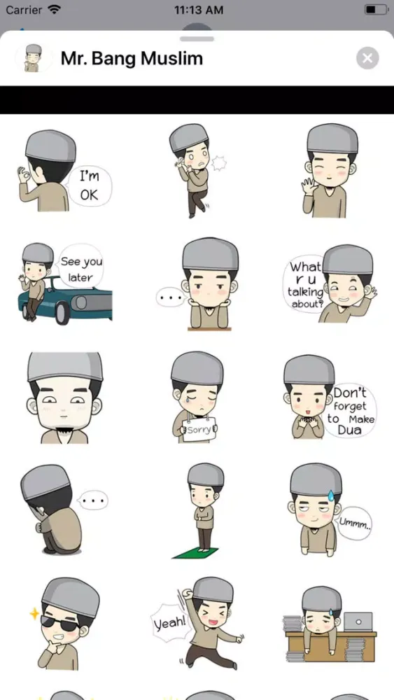 Ảnh chụp màn hình của Mr. Bang Muslim Man Sticker