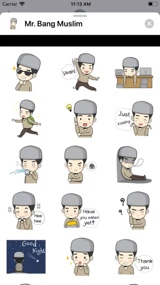 Ảnh chụp màn hình của Mr. Bang Muslim Man Sticker