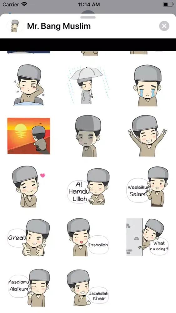Ảnh chụp màn hình của Mr. Bang Muslim Man Sticker