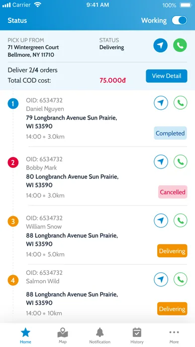 ภาพหน้าจอของ B2B Delivery