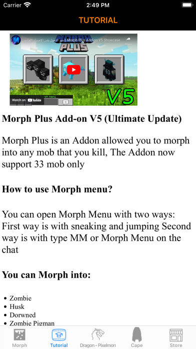 Morph mods for Minecraft应用截图