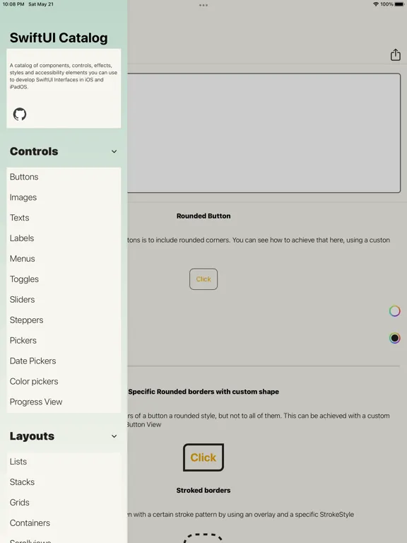 Captures d'écran de SwiftUI Catalog iPad 