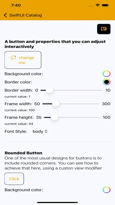 Captures d'écran de SwiftUI Catalog