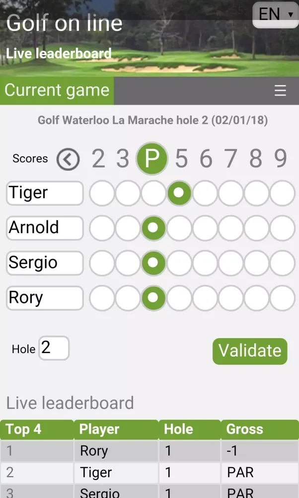 Golf Score Card v.2应用截图