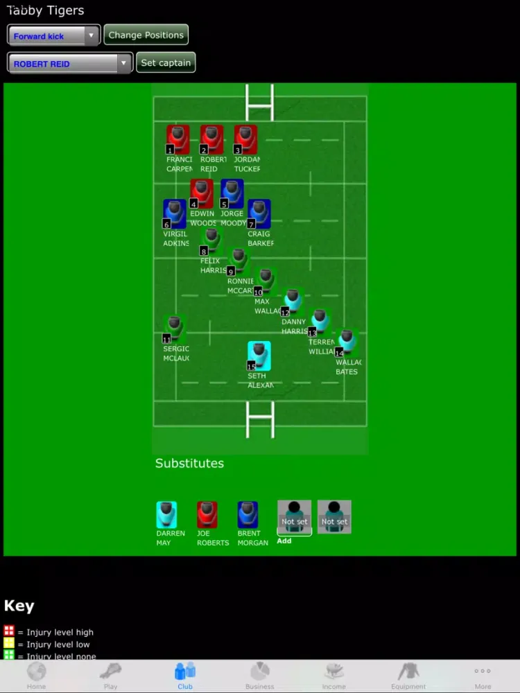 Capturas de tela do runRugby Manager iPad 