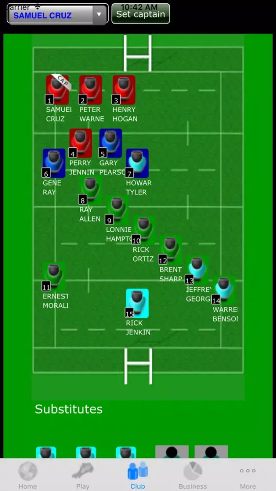 Capturas de tela do runRugby Manager