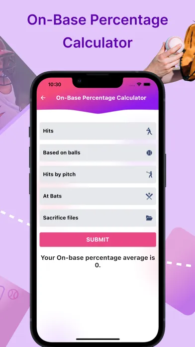 Baseball sports Calculator Screenshots