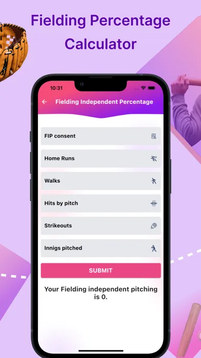 Baseball sports Calculator Screenshots