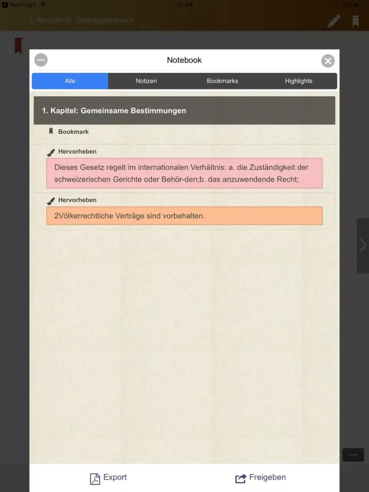 Screenshot di IPRG - Internationales Privatrecht der Schweiz iPad 