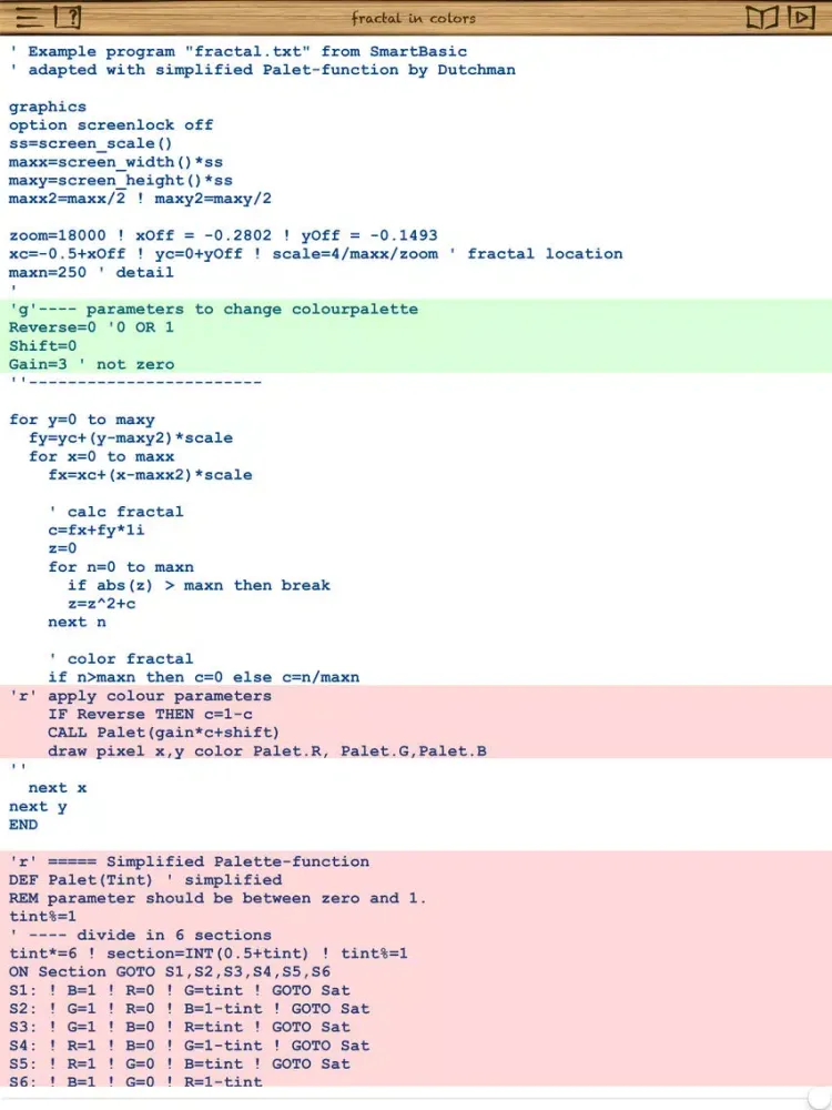 "Smart BASIC" programming language iPad  スクリーンショット