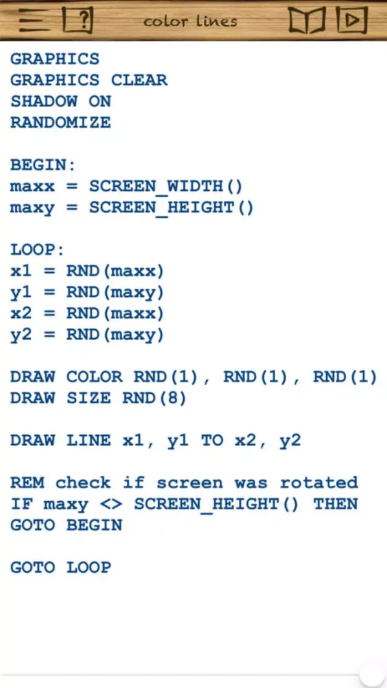 "Smart BASIC" programming language スクリーンショット