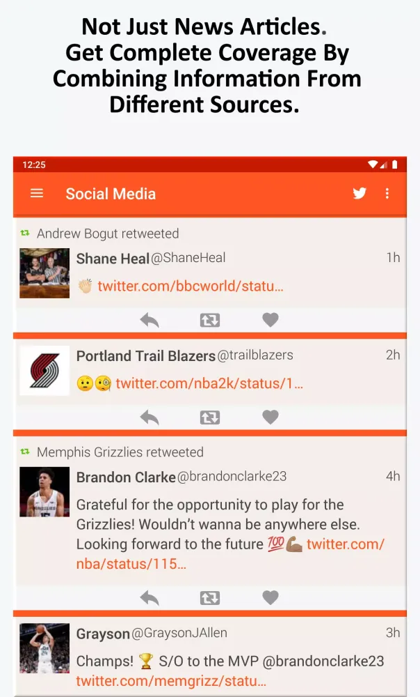 Capturas de tela do Basketball News