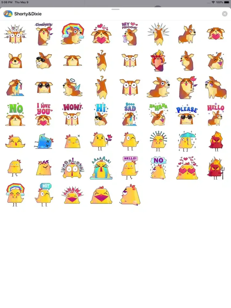Capturas de tela do Shorty & Dixie Stickers iPad 