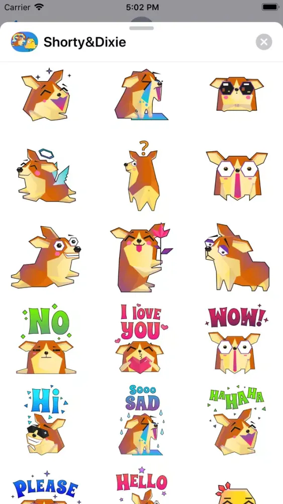 Capturas de tela do Shorty & Dixie Stickers