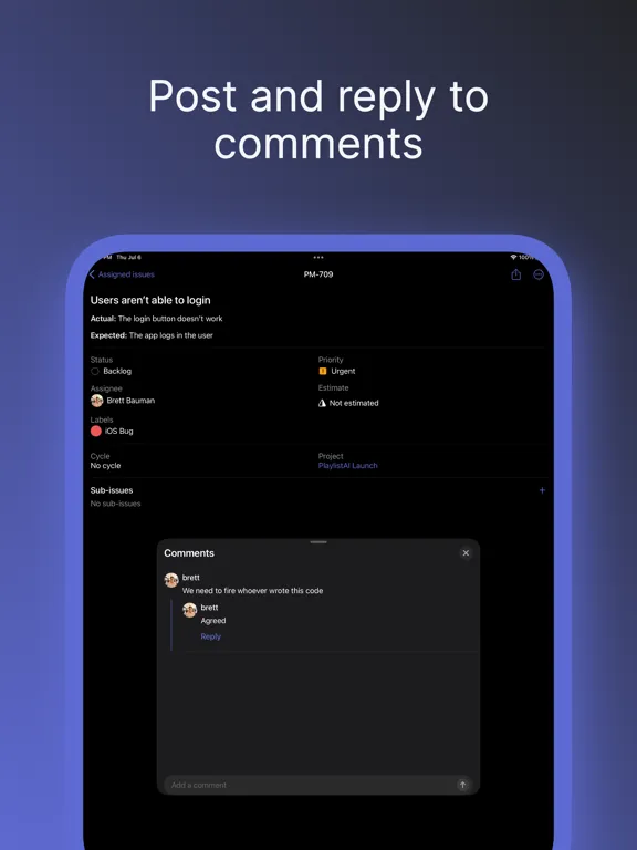 Changes for Linear iPad  Screenshots