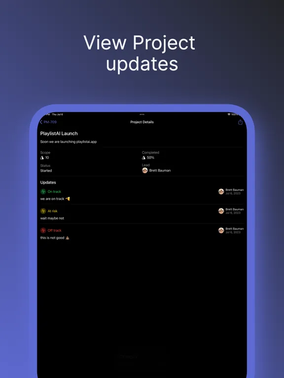 Changes for Linear iPad  Screenshots