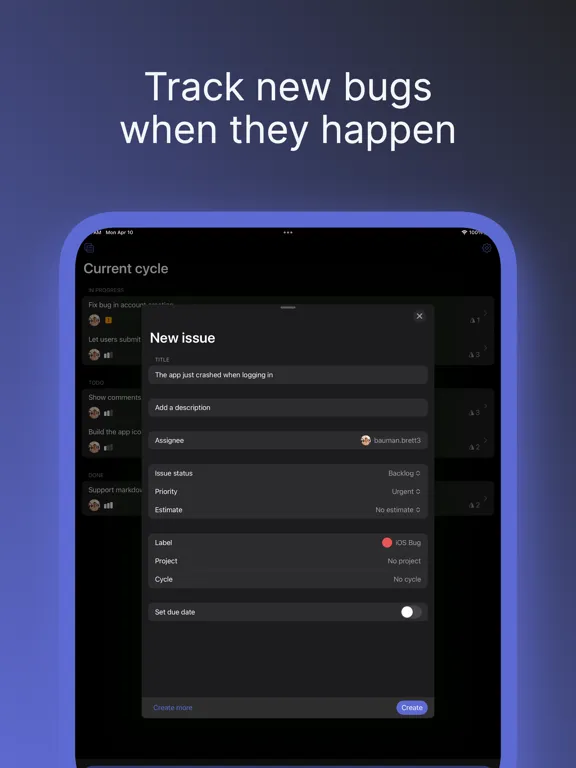 Changes for Linear iPad  Screenshots