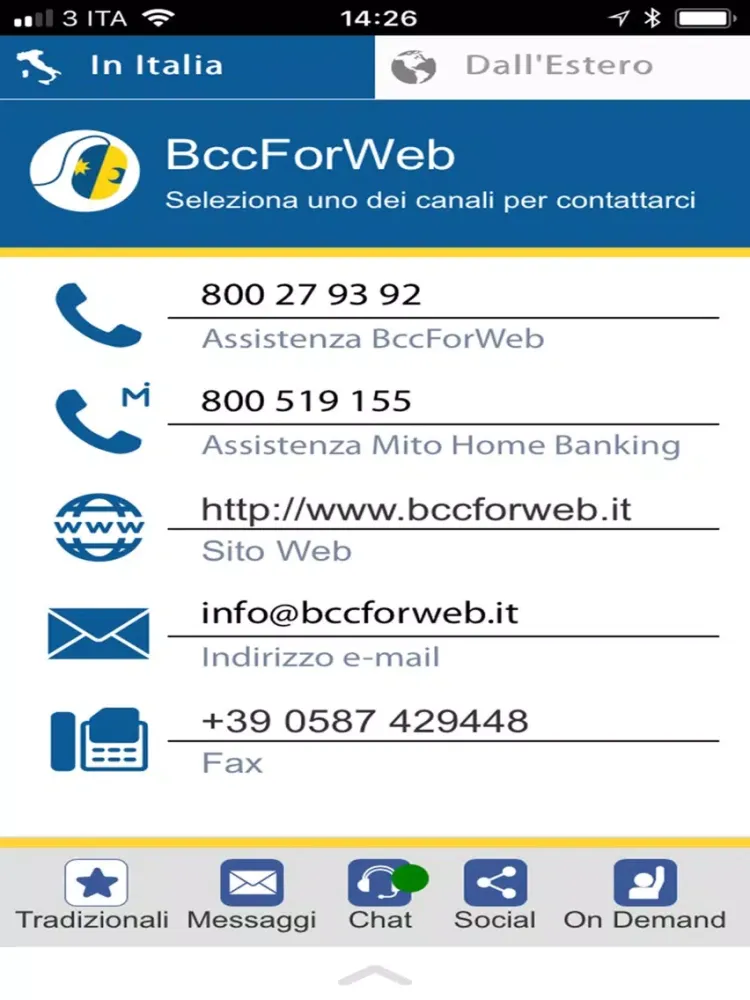 BccForWeb Servizio Clienti iPad  Ekran Görüntüleri